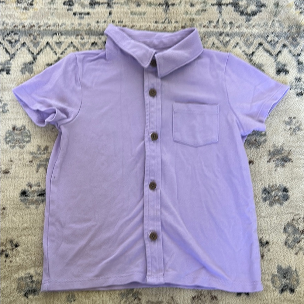 Toddler Cat & Jack Lavender Button-Up Shirt